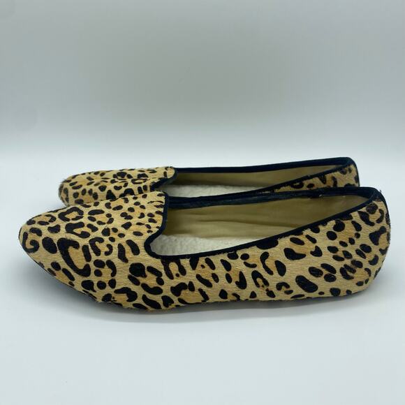 Birdies Women size 8 The Blackbird Cheetah Print Loafers Flats Slides Calf Hair - Picture 3 of 8